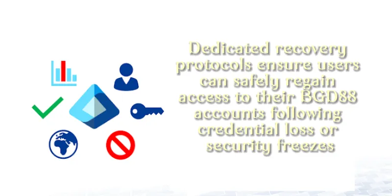 A visual representation of BGD88's dedicated recovery protocols enabling users to safely regain access to their accounts following credential loss or a security freeze.