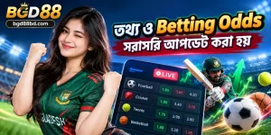 The BGD88 sports betting interface displaying real-time match information and live odds updates for accurate wagering.